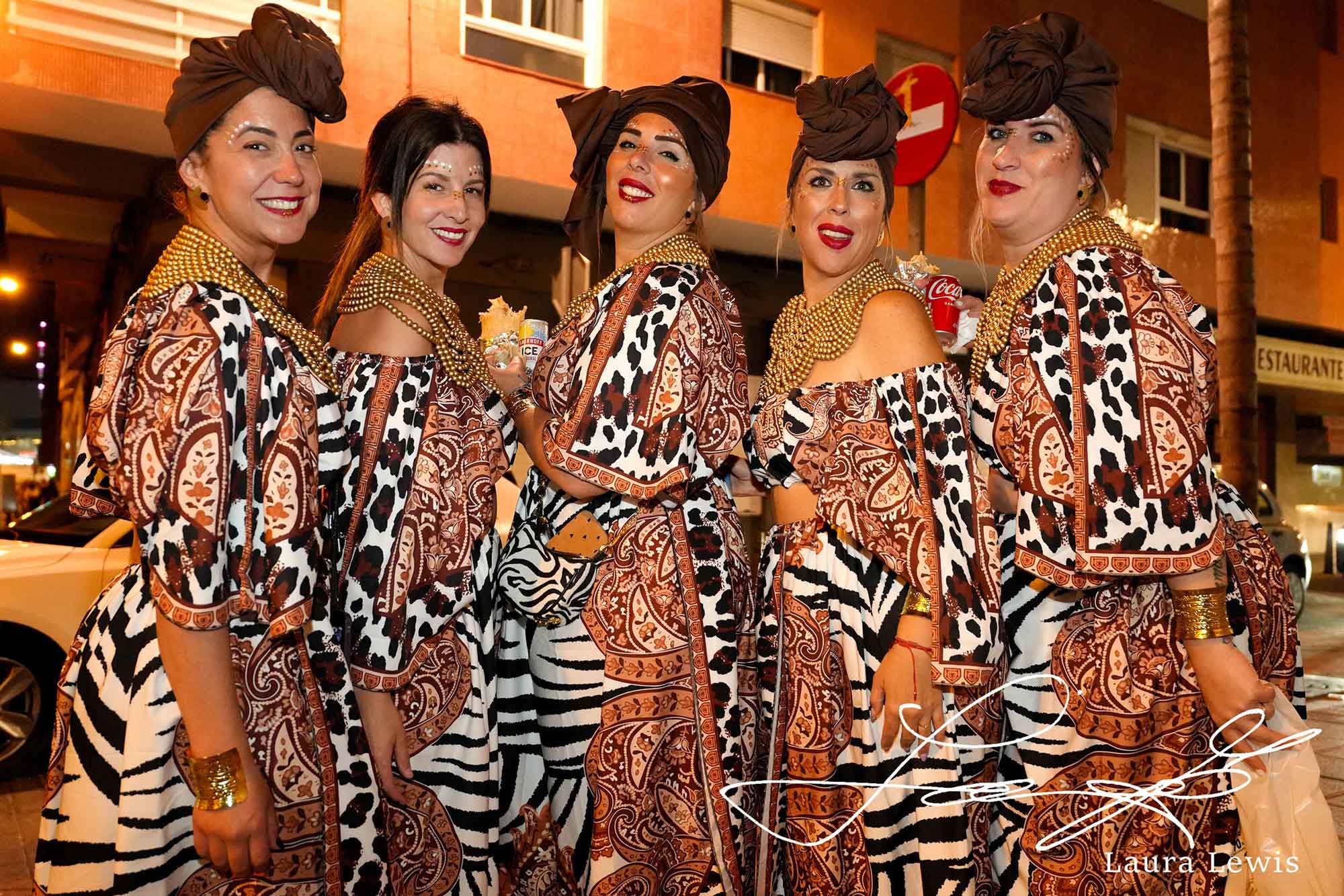 Group portrait during a night out